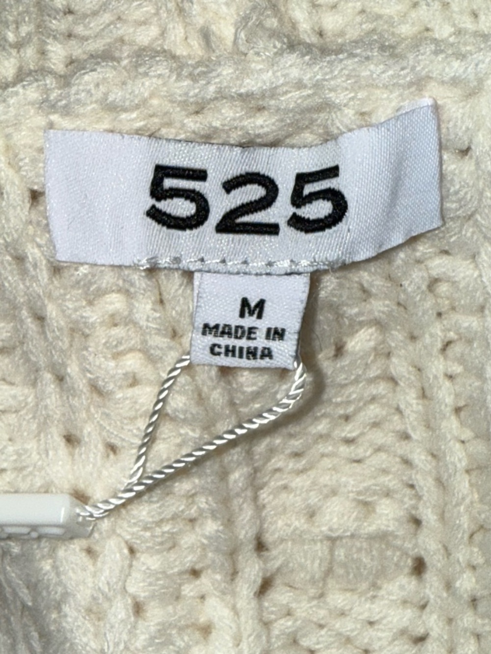 525 America Cream Cable Knit Scoop Neck Sweater - Picture 7 of 7